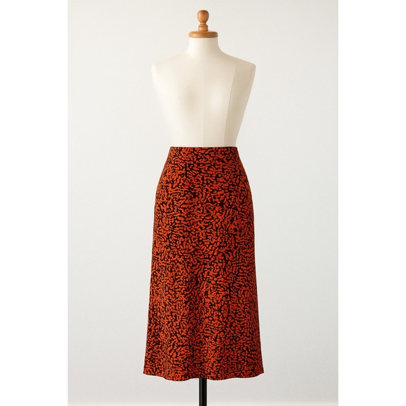 The Fifth Label Womens Skirt Size 8 Red Black A-Line‎ Midi Y2K Edgy Chic Office - Picture 1 of 6